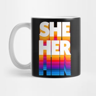 She/Her Pronoun / Retro Faded Design Mug